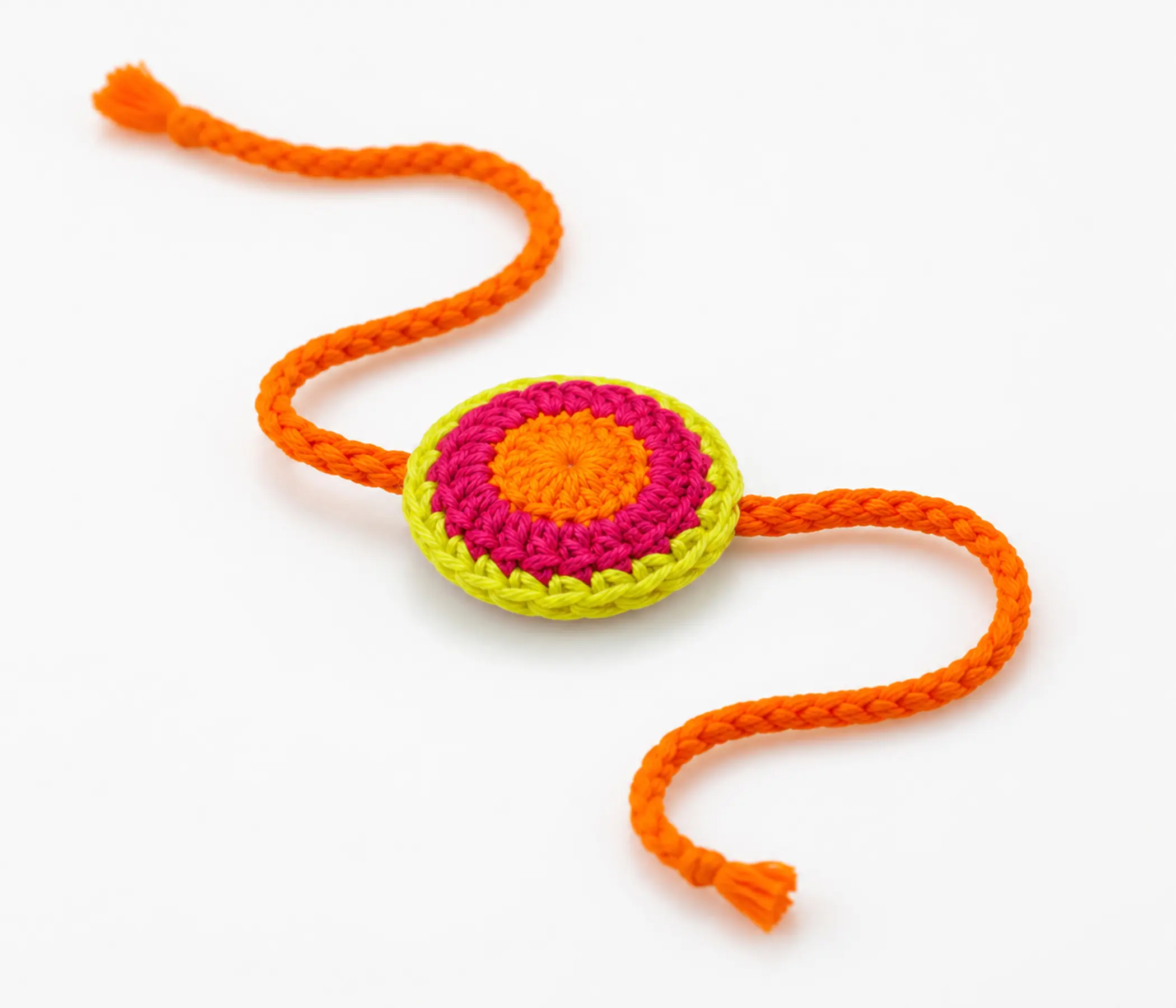 Sunburst Circular Handcrafted Crochet Rakhi for Raksha Bandhan